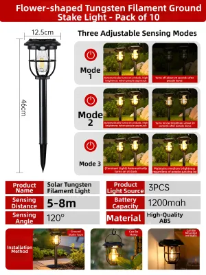 Waterproof Motion Sensor Solar Outdoor Garden Light Ground