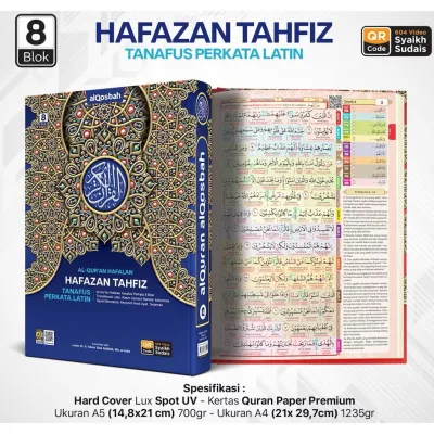 Alquran A5 Hafazan Tahfiz 8 Blok Terjemah dan Latin Perkata Alqosbah