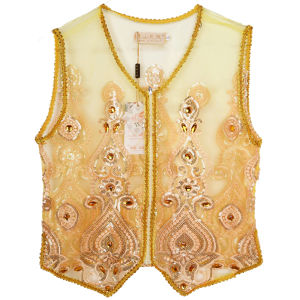 ฤดูร้อน Edition ปักลูกปัด Organza เสื้อกั๊ก ผู้หญิง เต้นรําเครื่องแต่งกาย Multi-functional Uygur Square Dance เสื้อท่อนบน