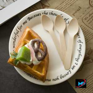 Sendok Dessert Kue Cake Puding Kayu uk 11 x 2.3 cm ~ 100 PCS