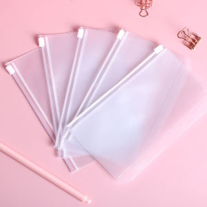 【Ready Stock】PVC A5 A6 A7 Zipper Bag Card Bill Bag Loose Leaf Storage Holder Pockets 6-Hole Binder Pen File Pouch
