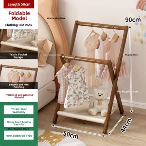 Childrens Small Floor-standing Coat Rack Bedroom Simple Baby Clothes Hanger Storage Rack Home Use Drying Clothes Rack