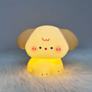 NEWSTYLE | Squishy Dog Night Light With 3 Brightness Adjustable Nursery Nightlight Novelty Rechargeable Silicone Touch Bedside Lamp