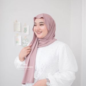 EmmaQueen - Pashmina Kaos Rayon Premium Hijab Salsa Shawl 175cm x 60cm Tepi Jahit