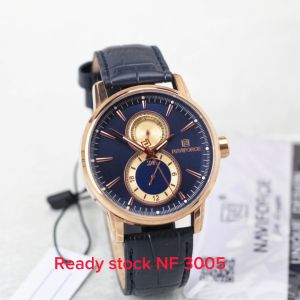 Jam tangan Naviforce 3005M tali kulit analog original pria