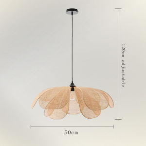 Petal Pendant Light E27 Hand Woven Rattan Pendant Lamp Indoor Dining Bedroom Living Room Chandelier Artistic Atmosp Home Dreoc