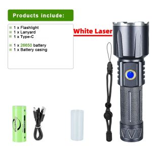 Đèn Pin LED Siêu Sáng 2025 Đèn Chiếu Sáng Khẩn Cấp Có Chức Năng Zoom Sử Dụng Pin 18650 Thân Đèn Hợp Kim Nhôm Có Thể Sạc Lại Dùng Cho Cắm Trại