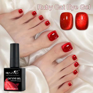 QAZIXU Red Cat Eye Nail Polish Gel Soak Off UV LED Nail Magnetic Gel Polish Nail Art DlY For Salon & Home For Winter Christmas