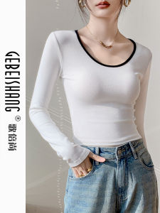 GEBEISHANG | Color Block & Unique Design Womens Long Sleeve T-Shirt