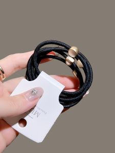 ยางรัดผมแบบยืดหยุ่นสูงสำหรับผู้หญิง ยางรัดผมแบบพื้นฐาน ยางรัดผมแบบมีหัวเข็มขัดสำหรับผมทรงลูกบอล ยางรัดผมแบบเรียบง่ายและหรูหรา