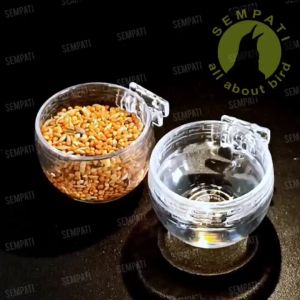 SEMPATI Cepuk Mika Bulat Batik Emboss Mini Sempati No 3 Cepuk Wadah Tempat Pakan Makanan Burung Murai Kacer Kenari Lovebird Cucak Ciblek Cepuk Bulat Bening