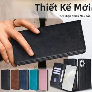 Ví Da Doanh Nhân Dạng Gập Cho Huawei Nova 12i 12S 12 SE Y72 - Túi Đựng Điện Thoại Kiểu Sách Có Ngăn Đựng Thẻ & Chống Rơi