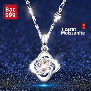 CONGCONGNANIAN | Moissanite S999 Sterling Silver Necklace For Women