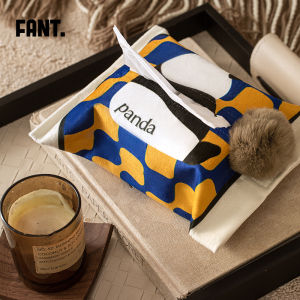 กล่องสำหรับใส่กระดาษเช็ดหน้ารูปแพนด้าสไตล์ย้อนยุค สุดน่ารัก หรูหรา เก๋ไก๋สำหรับใช้ในบ้าน ห้องนั่งเล่น ห้องน้ำ รถยนต์