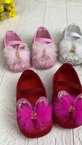 mandirishoesstore-SEPATU PREWALKER BABY BULU BROKAT PESTA ANAK 0-12 BULAN FPY16