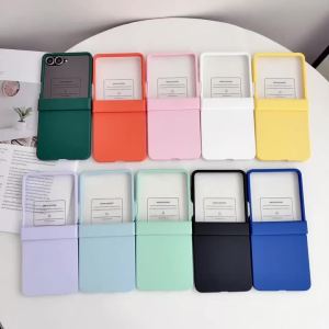 Candy Color with Screen Protector Phone Case for Samsung Galaxy Z Flip 8 7 6 5 Flip7 FE 5G Matte Hinge Shockproof Hard Cover