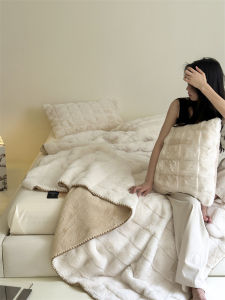 หนาข้าวสาลีแกะสลักตุ๊กตาผ้าห่มเดี่ยวโซฟา Flanella ผมผ้าห่มข้างเตียงคู่ WARM Coral ขนแกะผ้าห่ม