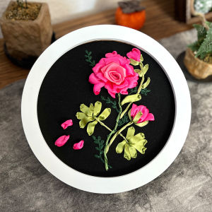 Handmade Embroidery Ribbon DIY Material Kit Satin 3D Embroidery Creative Fabric Art Heritage Craft from Shandong China