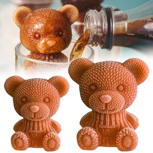 3D Teddy Bear Ice Cube Mold Silicone Ice Maker Mould for Drink Coffee DIY Ice Cream Chocolate Tools Kitchen Supplies
