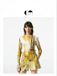 Designer Netting Printed Slim Fitting Long Sleeve Top