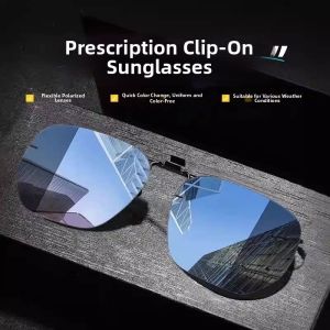 Mens Polarized Clip-On Sunglasses