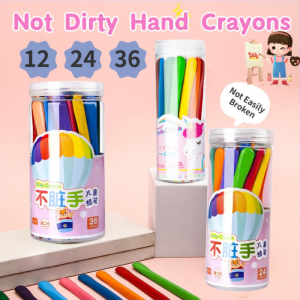 12/24/36 Colors Plastic Crayons Painting No Dirty Hand Safe Non-Toxic Washable Toddler Crayons Canned Kids Stationery Supplies