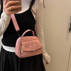 EERSHENSHI กระเป๋าผ้าใบสาวน่ารักเวอร์ชั่นเกาหลีฮาราจูกุสไตล์ญี่ปุ่นกระเป๋า crossbody ใบนักเรียนหญิงกระเป๋าใบเดียวไหล่เดียว