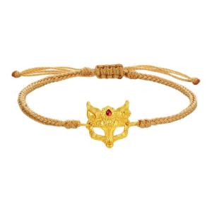 LUK KWAI FOOK | Gold Fortune Charm Bracelet Fox Mask Design Solid Gold
