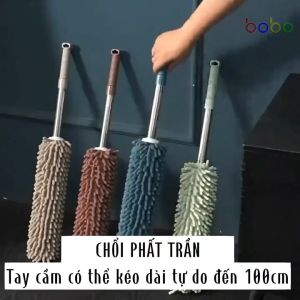 Chổi phất trần kéo dài quét bụi lông gà quét giường quét bụi gia dụng có thể thu vào giặt babo (TD25).