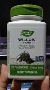 Nature's Way Willow Bark 800mg 100 Vegan Capsules - Traditional Pain Relief - Non GMO Project Verified - Combat Menstrual Cramps and Joint Pain