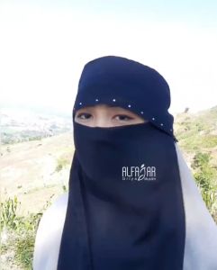 Cadar Niqab Bandana Syari Kekinian Maryam Poni Sifon Silky by Alfajar