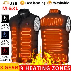 Heated Motorcycle Rider Vest Zones Electric Heated Jackets Men Women Sportswear Heated Coat Graphene Heat Coat USB Heating Jacke