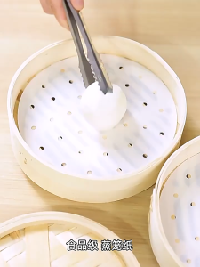 【SG Inventory】(500PC) Disposable steamed paper food grade non -stick -resistant steamer steamed bun pads steamed paper silicon oil paper