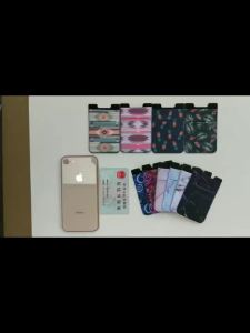 1pc silicone phone case/wallet style adhesive credit card holder soft adhesive phone card holder/protective wallet suitable fo