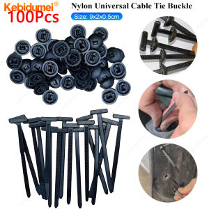 Kebidumei 100Pcs Nylon Universal Cable Tie Buckle Reusable Self-Locking Tie Wrap Cable Fixed Fastener Clips Ties Tool Car Daily Repair Home