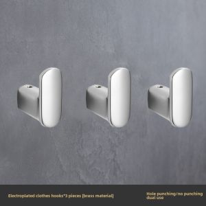 Bathroom Brass Clothes Hook Wall-Mounted Hanger behind the Door Single Creative Copper Metal Towel Coat and Hat Hook