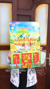 Khung tranh Lịch Tết gỗ Bloc 3d tráng gương Lịch Tết Nguyên Đán 2026 tráng gương treo tường – Lịch ngựa vàng Lịch Tài Lộc phần 20