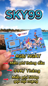 Sẵn 1 Tháng Đầu Dùng Mạng Không Nạp Tiền - Sim Data 4G 5G89 5G109 SKY99KM Sky69 Sky79 Sky89 Sky99 - Data 8GB/ngày + 100 Phút Gọi Mobi . FREESHIP - CHƯA KÍCH HOẠT