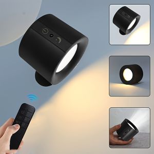 Rechargeable Mini LED Wall Light Modern Magnetic Night Light Spotlight Touch Sensor Tricolor Reading Bedside Lamp Decor Lighting