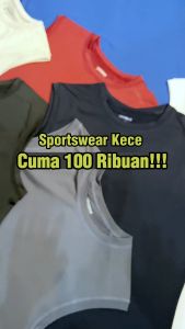 Sleeveless Baselayer Manset Singlet Olahraga Hitam Polos Tank Top Sport Pria Compression Shirt Gym Fitness Training Running