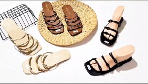 SANDAL FLAT WANITA STRAPS TALI KEKINIAN TERBARU SANDAL TEPLEK FLIP FLOP KEKINIAN