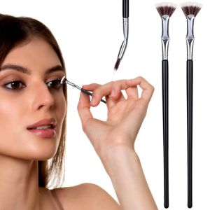 Cọ Chuốt Mi Hình Quạt Góc Cạnh Cọ Chuốt Mi Mini Hình Quạt Cong Với Vỏ Bảo Vệ Cán Gỗ Dụng Cụ Tạo Điểm Nhấn Cho Mắt