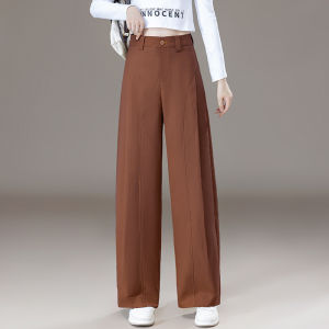 Trendy High Waist Wide Leg Pants Womens Spring Autumn New Loose Fashion Straight Cut Knife Edge Bass Trousers Commute Style