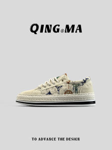 QING_MA | Stylish Thick Soled Canvas Shoes
