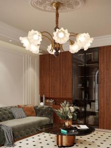 Retro American Style Walnut Living Room Bedroom Dining Chandelier