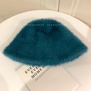 Gentle Soft Glutinous Artificial Mink Hair Bucket Hat Ins Fall and Winter Warm All-Matching Bucket Hat Plush Fashionable Bucket Hat