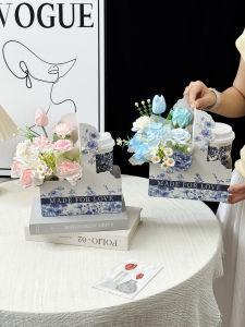 Creative Gift Autumns First Cup of Milk Tea Handheld Flower Box Qixi Festival Gift for Girlfriend Wife Best Friend Birthday