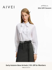 AIVEI | Elegant Bow British Court Style Long Sleeve Shirt