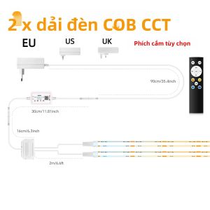 Bộ Đèn LED CCT COB 2/4/6 CÁI Kèm Bộ Điều Khiển Bluetooth Và Điều Khiển Từ Xa Hồng Ngoại Có Thể Cắt Điều Chỉnh Nhiệt Độ Màu 3500K-6000K Dùng Cho Phòng Ngủ