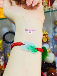Vòng tay bông hoa sen đá ngọc cẩm thạch A thiên nhiên